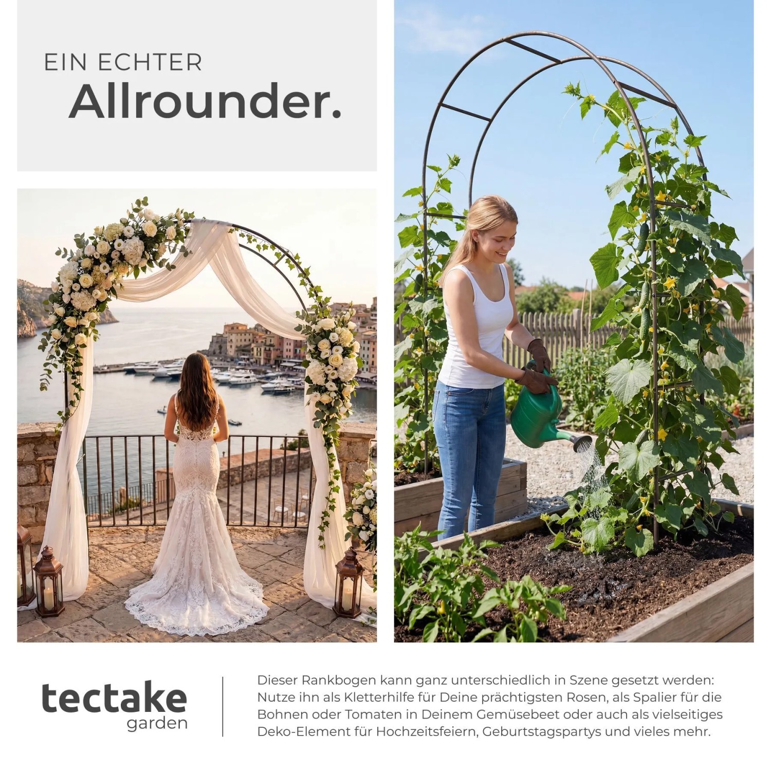Tectake 4Er Set Rosenbogen Aus Stahl Wetterfest 140 x 40 x 240 cm Grün_7