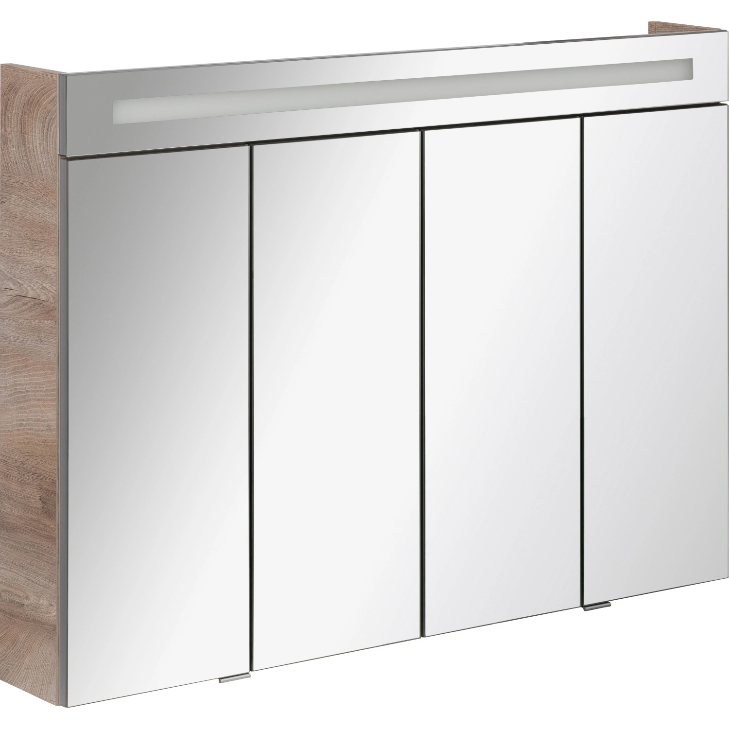 Fackelmann Spiegelschrank Twindy Eiche Natur 110 cm mit Softclose Türen
