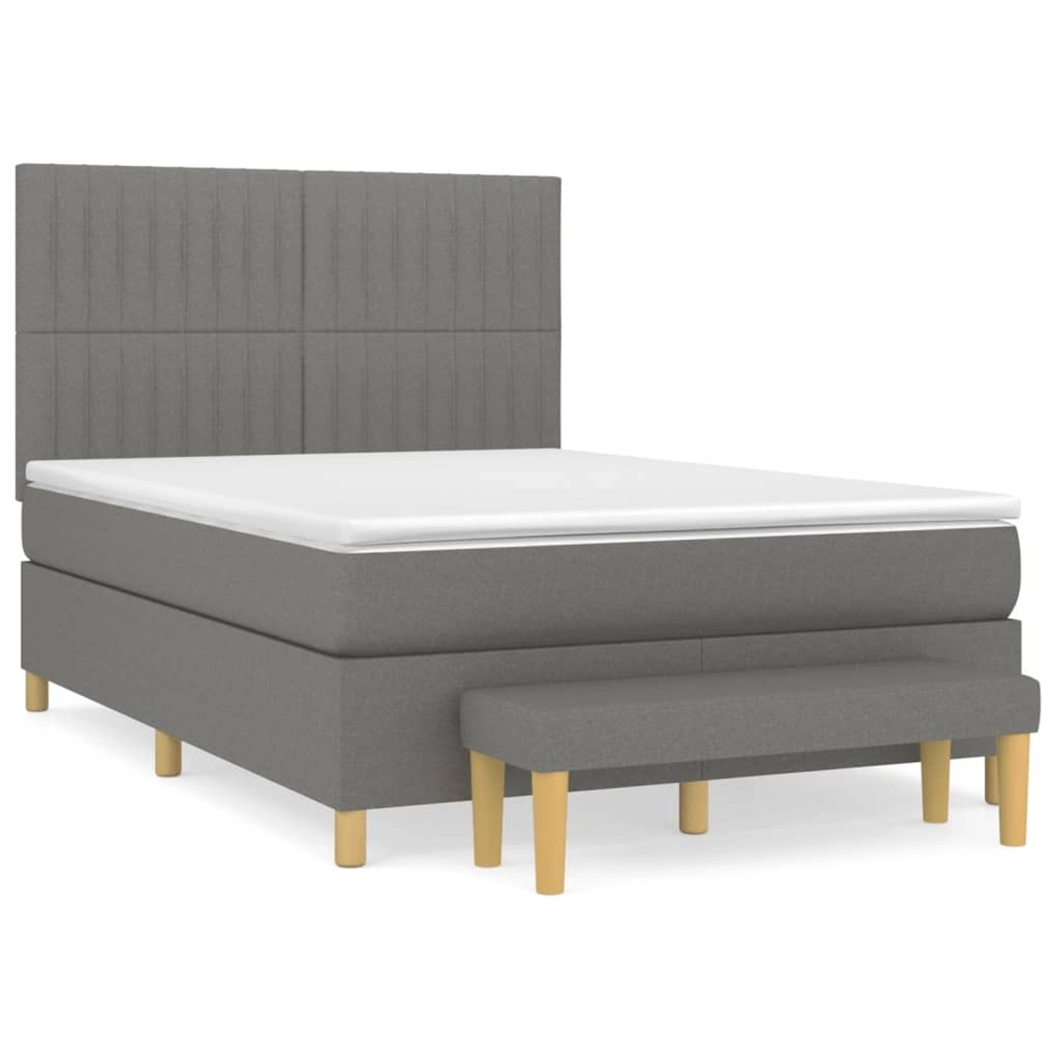 vidaXL Boxspringbett Boxspringbett mit Matratze Dunkelgrau 140x200 cm Stoff günstig online kaufen