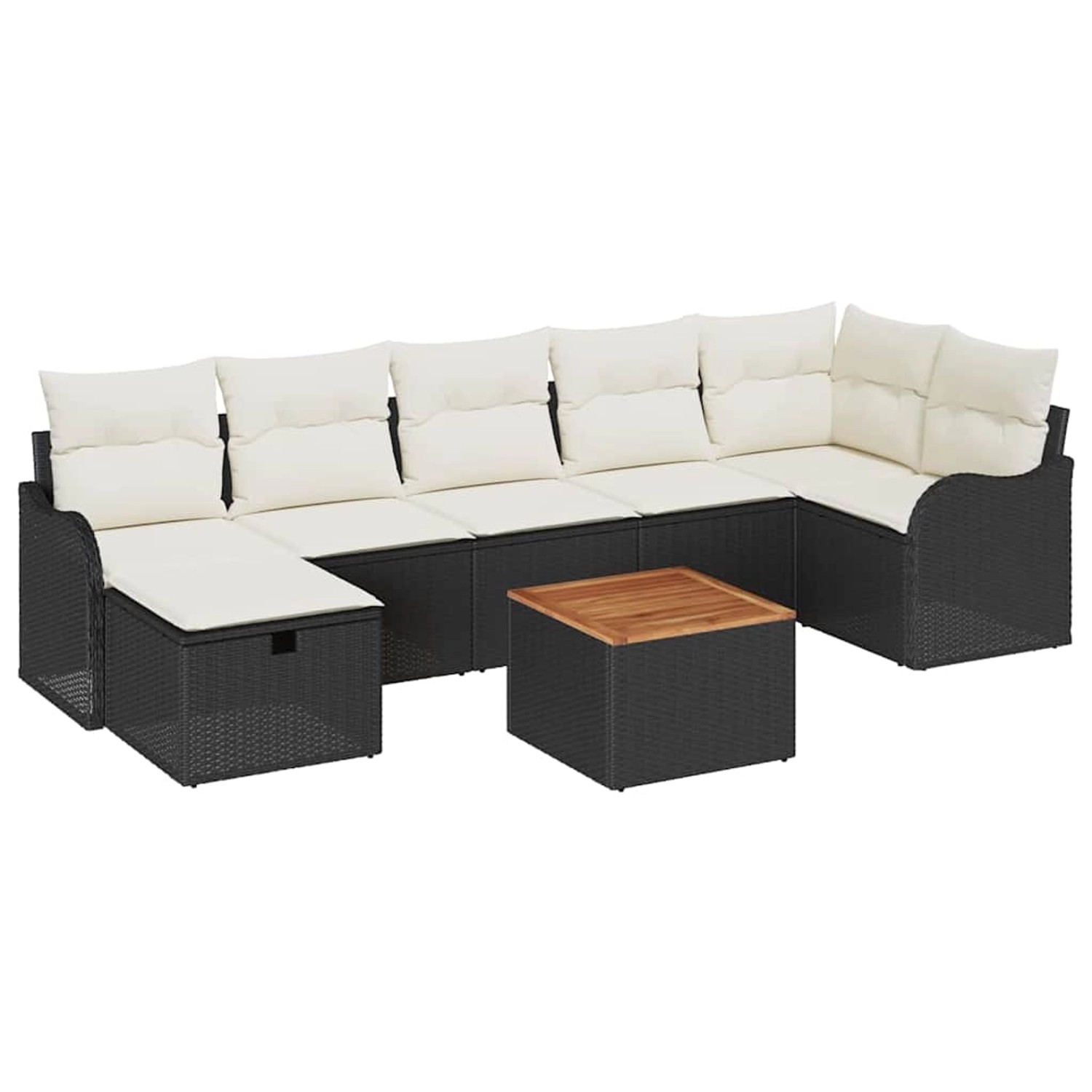 vidaXL Garten-Sofa-Set mit Kissen 8-Tlg Schwarz Poly Rattan 3360820 günstig online kaufen