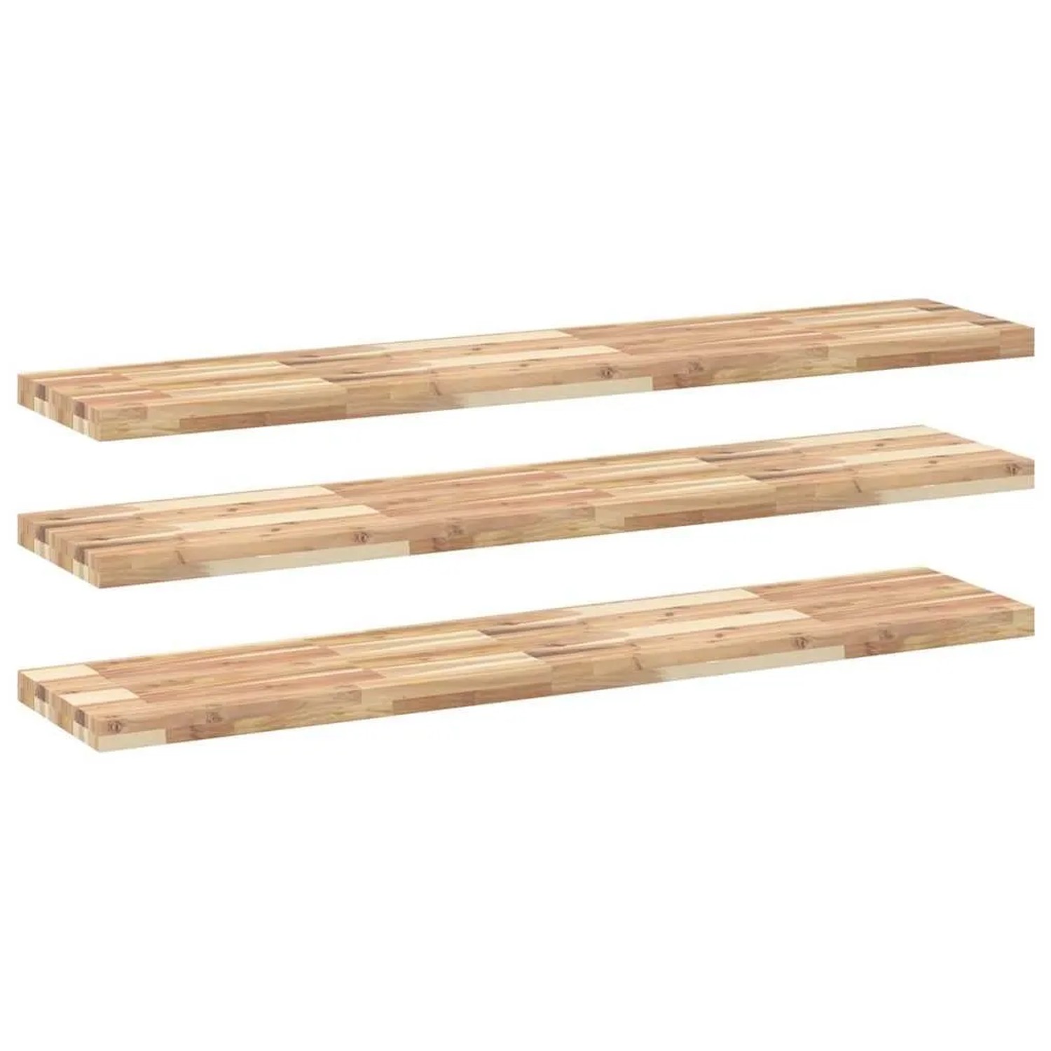 vidaXL Schweberegale 3 Stk 160x30x4 cm Massivholz Akazie Unbehandelt 3279469