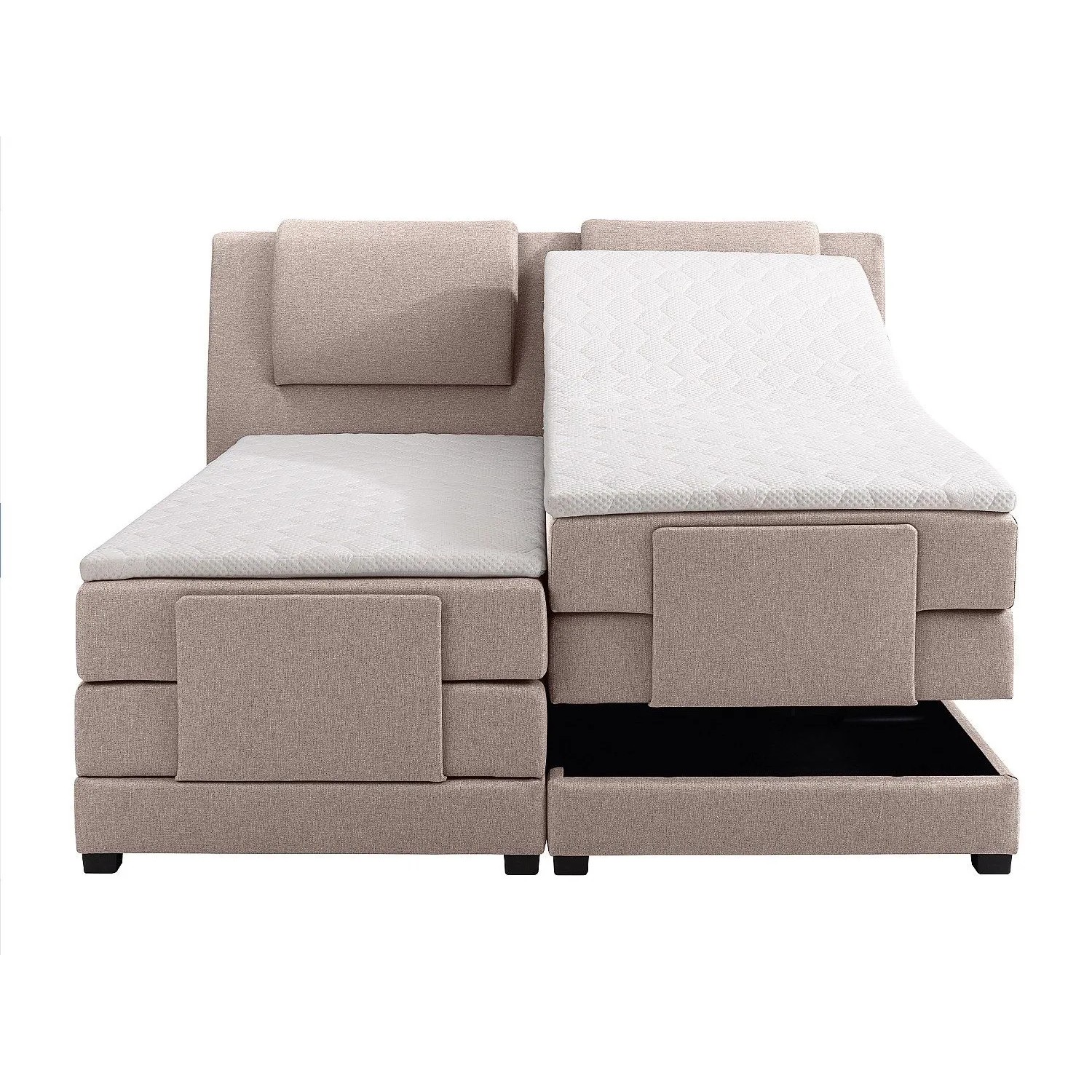 Vente-unique Boxspringbett Castel Beige 218 cm