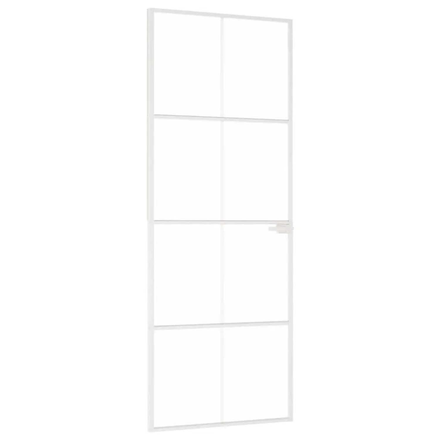 vidaXL Innentür Weiß 76x201,5 cm Hartglas & Aluminium Schlank 153670