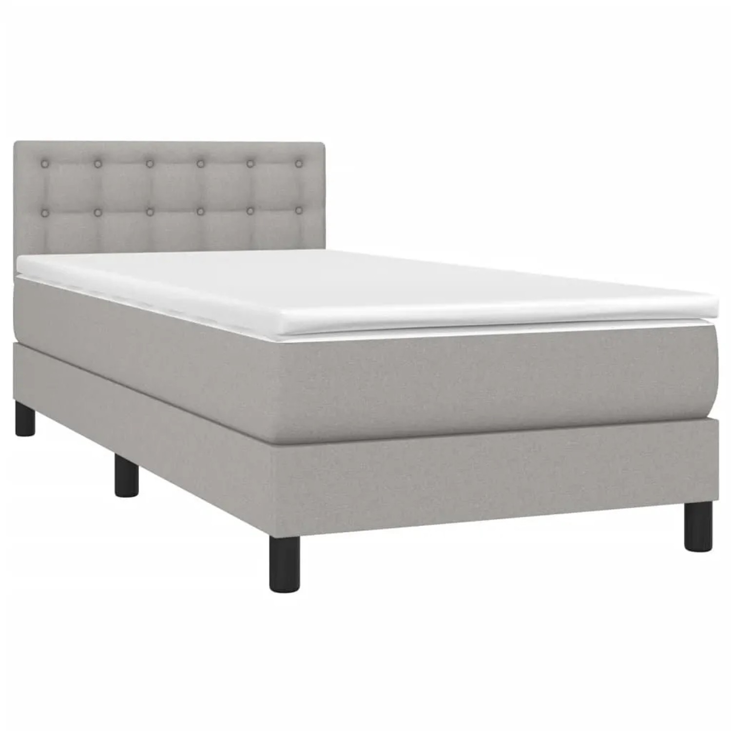 vidaXL Boxspringbett mit Matratze & LED Hellgrau 100x200 cm Stoff 3133453 günstig online kaufen