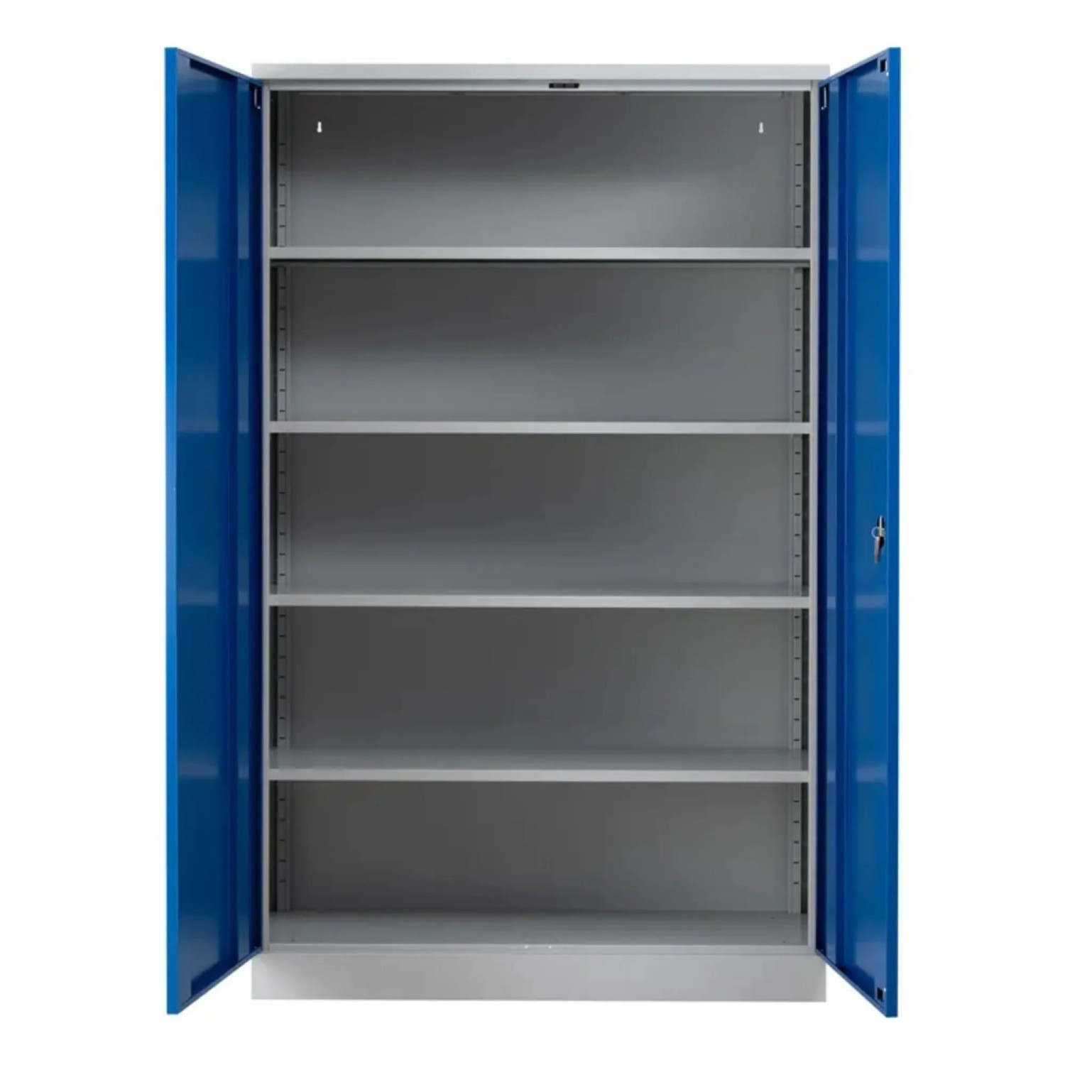 PROREGAL Stahlschrank Bee 7 Fachböden HxBxT 195 x 120 x 60 cm Pulverbeschichtetes & Verstärktes Fachbodenmaterial Grau & Blau