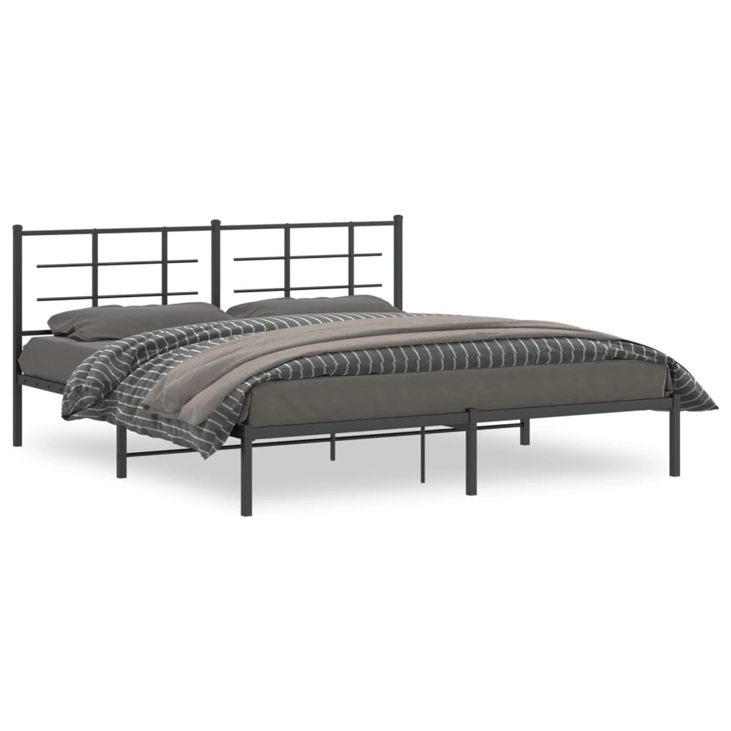 vidaXL Bettgestell mit Kopfteil Metall Schwarz 180x200 cm Modell 81953924 günstig online kaufen