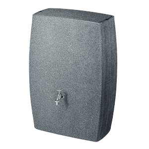 Arves Regenwassertank Boxy, 270 l, Granit-Optik mit Wasserhahn für Gartenbewässerung.