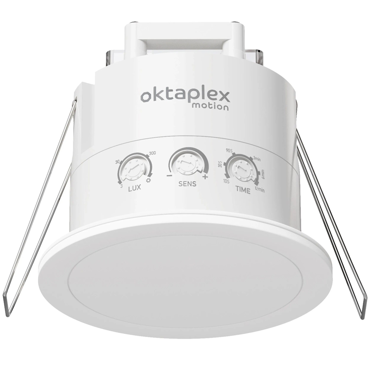 Oktaplex Noa HF Präsenzmelder 360 Grad IP65 Unterputz Deckenbewegungsmelder 6m 230V Weiß