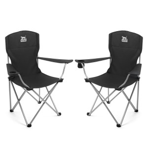 BigDean 2er Set Campingstuhl Extra Hohe Lehne bis 150kg Belastbar Faltstuhl Anglersessel Klappstuhl Klappsessel Campingstuhl Faltbar Angelstuhl