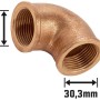 Rotguss Gewinde-Winkel 30,3 mm (Rp 1) für Sanitär- und Heizungsinstallationen.