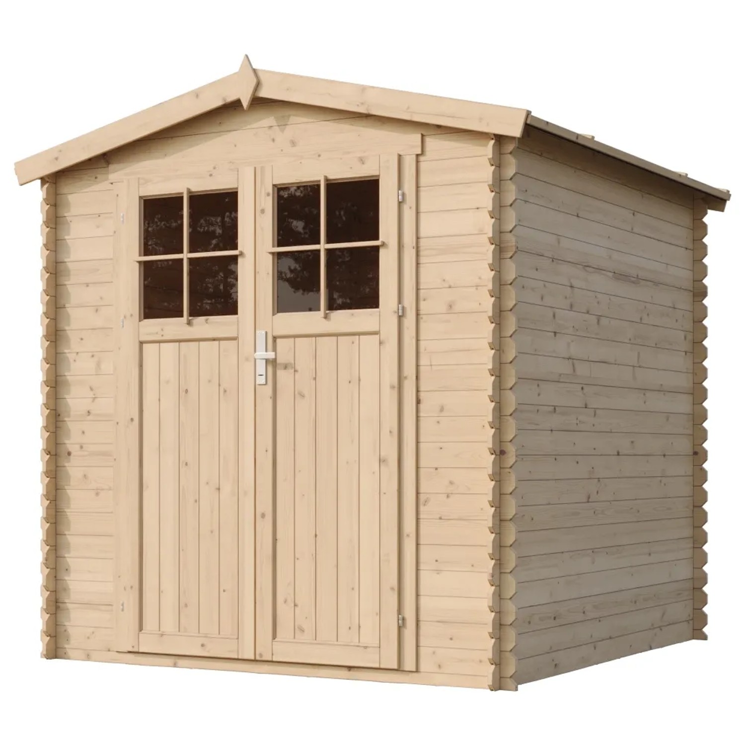 Timbela Holz-Gartenhaus M343F+M343G mit Fenster und Boden, naturbelassen.