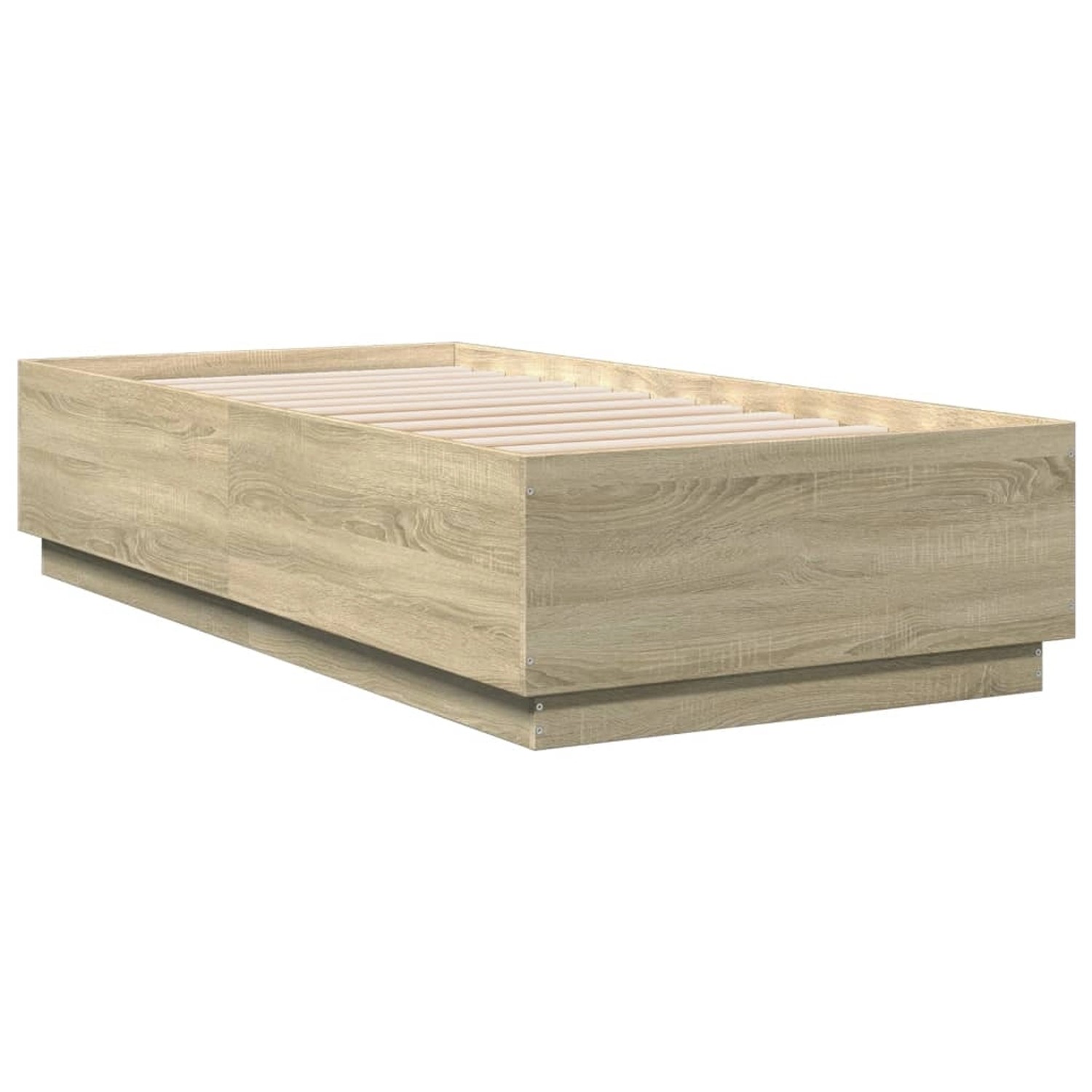 vidaXL Bettgestell mit LED Sonoma-Eiche 90x190 cm Holzwerkstoff 3209662 günstig online kaufen