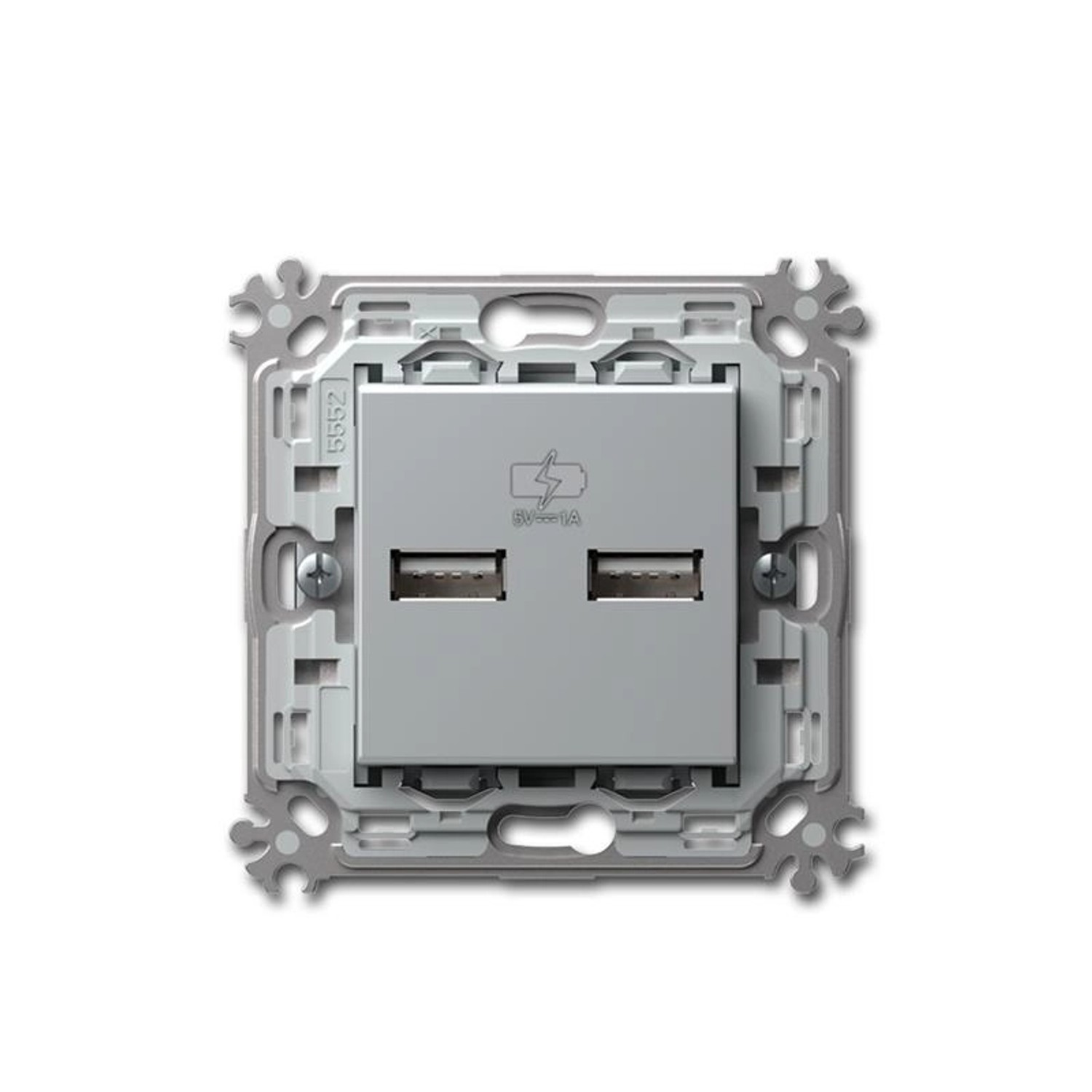 TEM MODUL PLUS 2-Fach USB Ladesteckdose Silber 5V1A günstig online kaufen