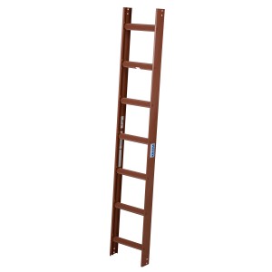 Krause Kaminkehrerleiter mit 7 Sprossen, rot, für Dacharbeiten und Schornsteinfeger.