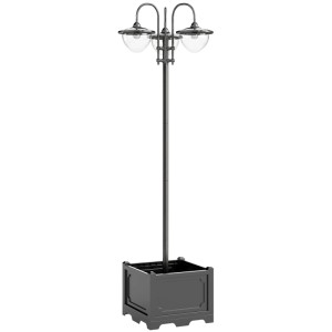 Furnicato Solar Laterne Stehleuchte 189 Cm  Metall  Schwarz  Ip44  Garten