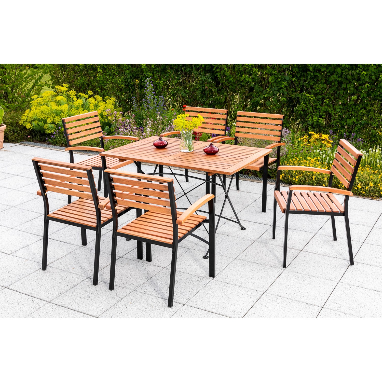 Merxx Schlossgarten Set 7-tlg. Gartentisch 160 x 90 cm günstig online kaufen