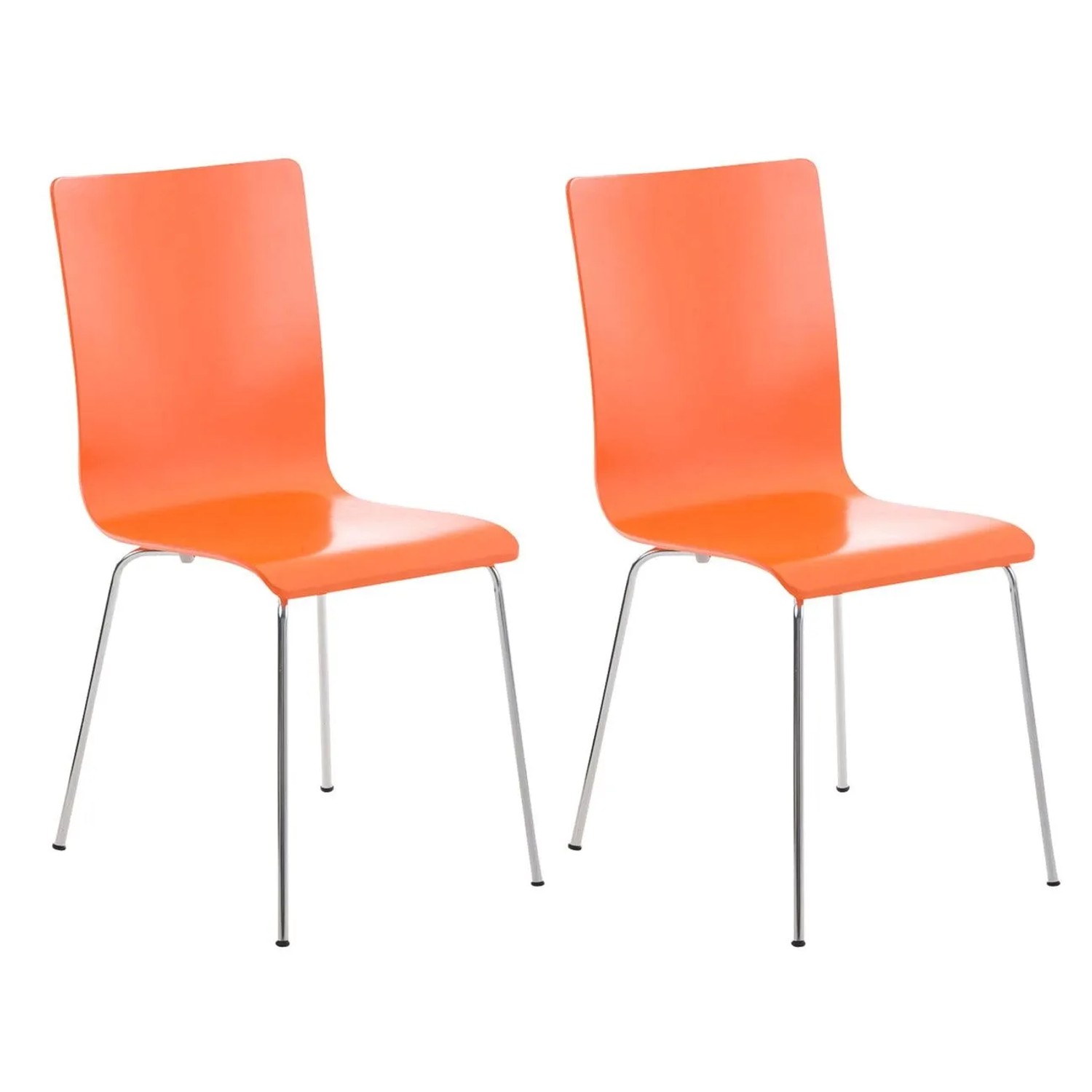 DELUKE 2er Set Besucherstuhl TUNIS Holz Orange 43x47x87cm Konferenzstuhl Wa günstig online kaufen