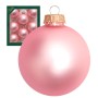 8 rosa matte Glaskugeln (7cm) von Krebs Glas Lauscha. Christbaumschmuck für festliche Weihnachtsdekoration.
