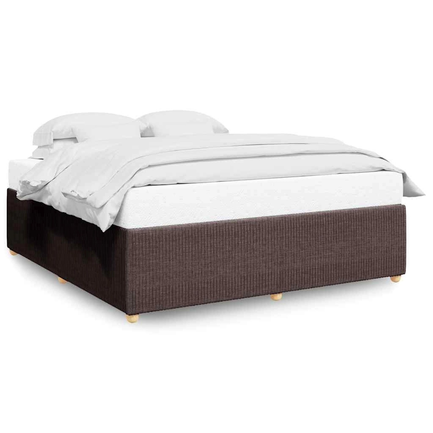 vidaXL Bettgestell ohne Matratze Dunkelbraun 200x200 cm Stoff 3284966 günstig online kaufen