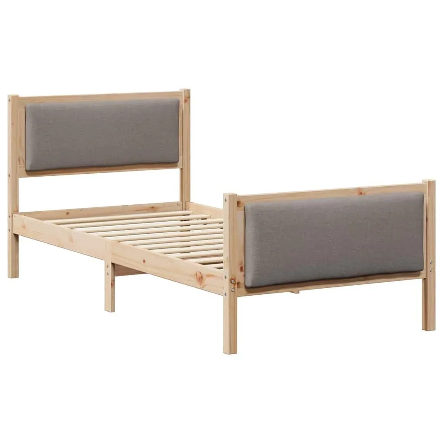 vidaXL Bettrahmen mit Kopfteil Taupe 90 x 200 cm Stoff 878357