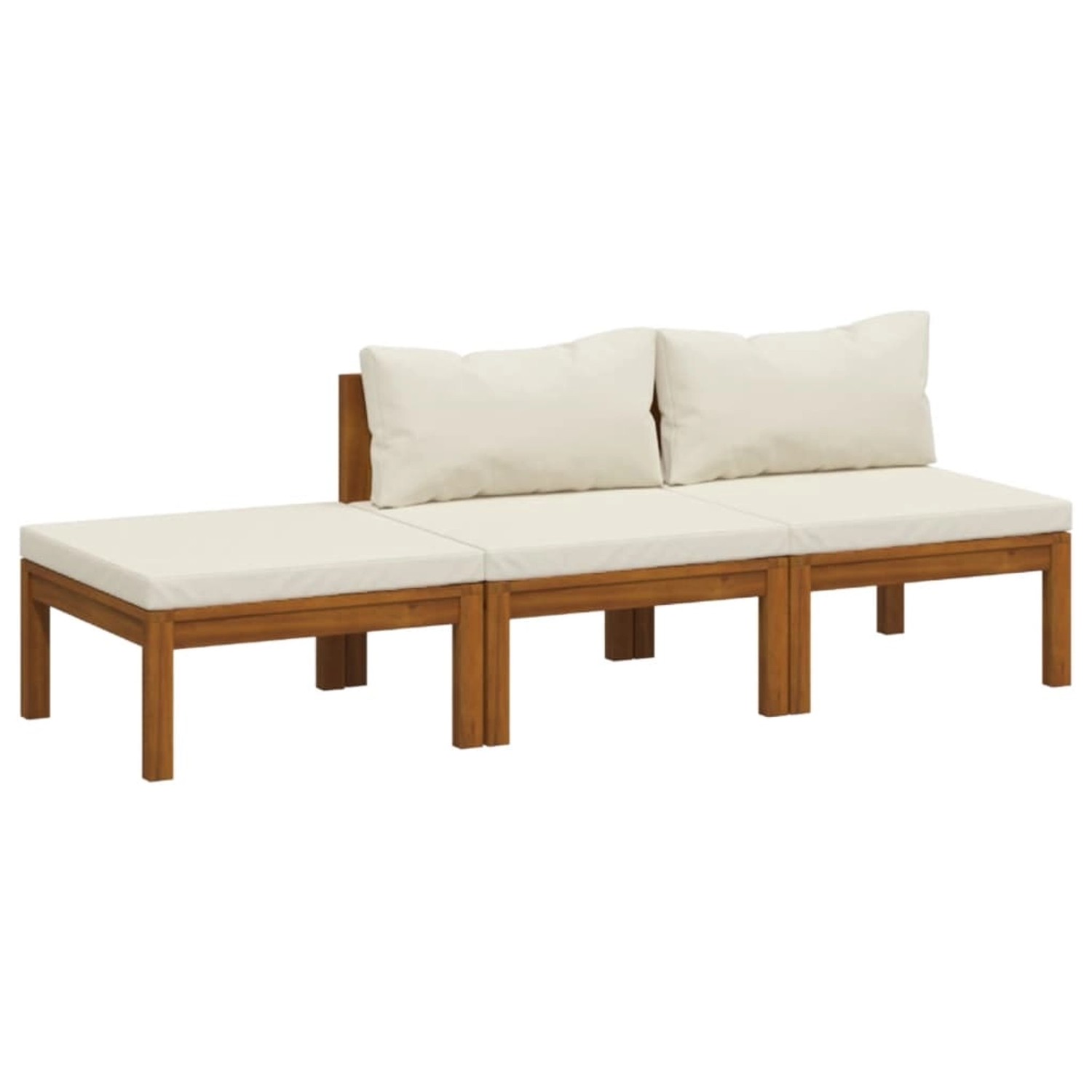 vidaXL 3-tlg Garten-Lounge-Set mit Creme Kissen Massivholz Akazie Modell 1 günstig online kaufen