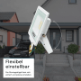 Weißer LUXULA LED Strahler 20W mit verstellbarem Bügel als Flutlichtstrahler für den Außenbereich.