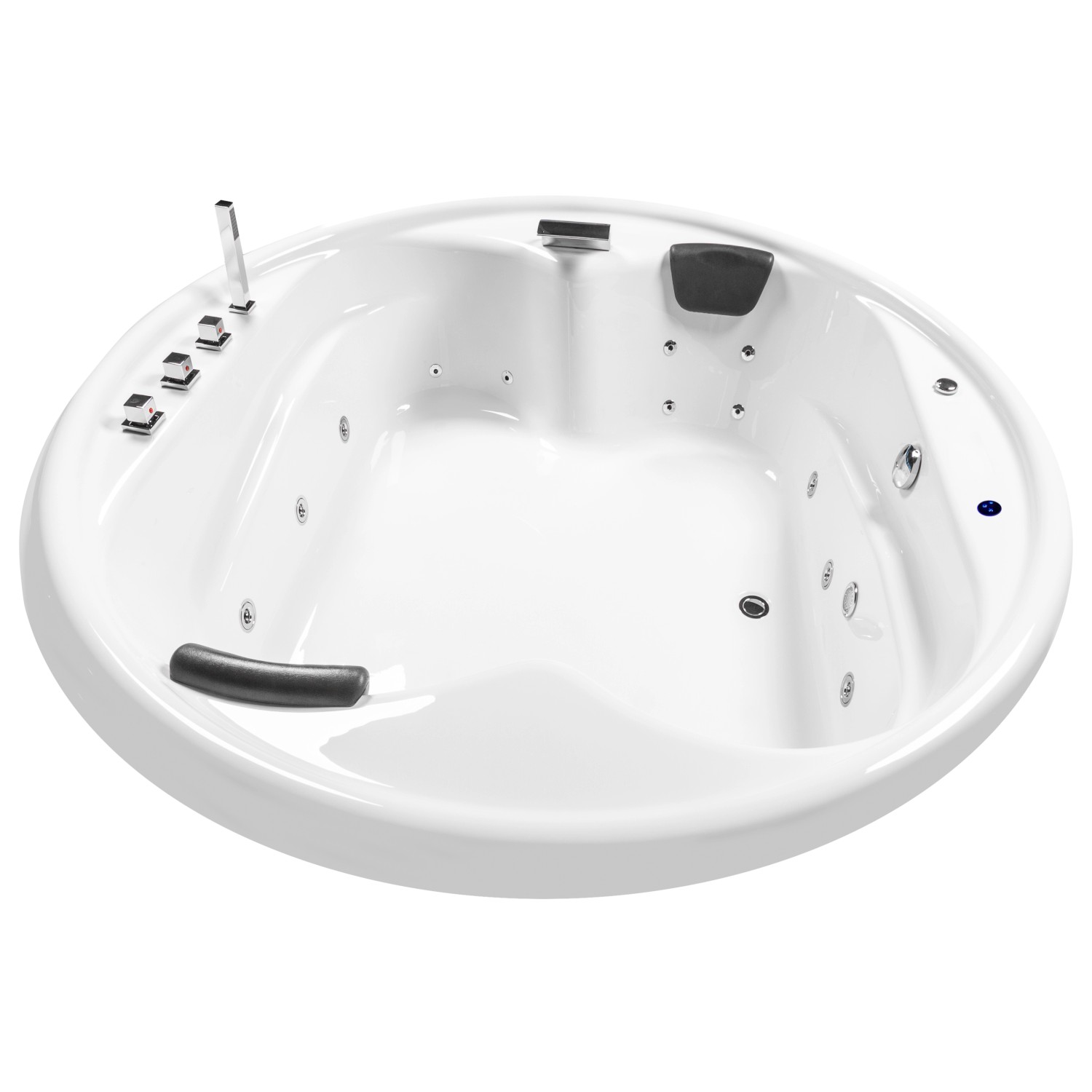 Basera® Indoor Podest-Whirlpool Badewanne XXL Gomera Rund Basic 182 x 182 cm