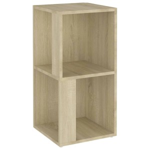 Eckregal Sonoma-Eiche, 67cm hoch, aus Holzwerkstoff. Büroschrank mit zwei Fächern.