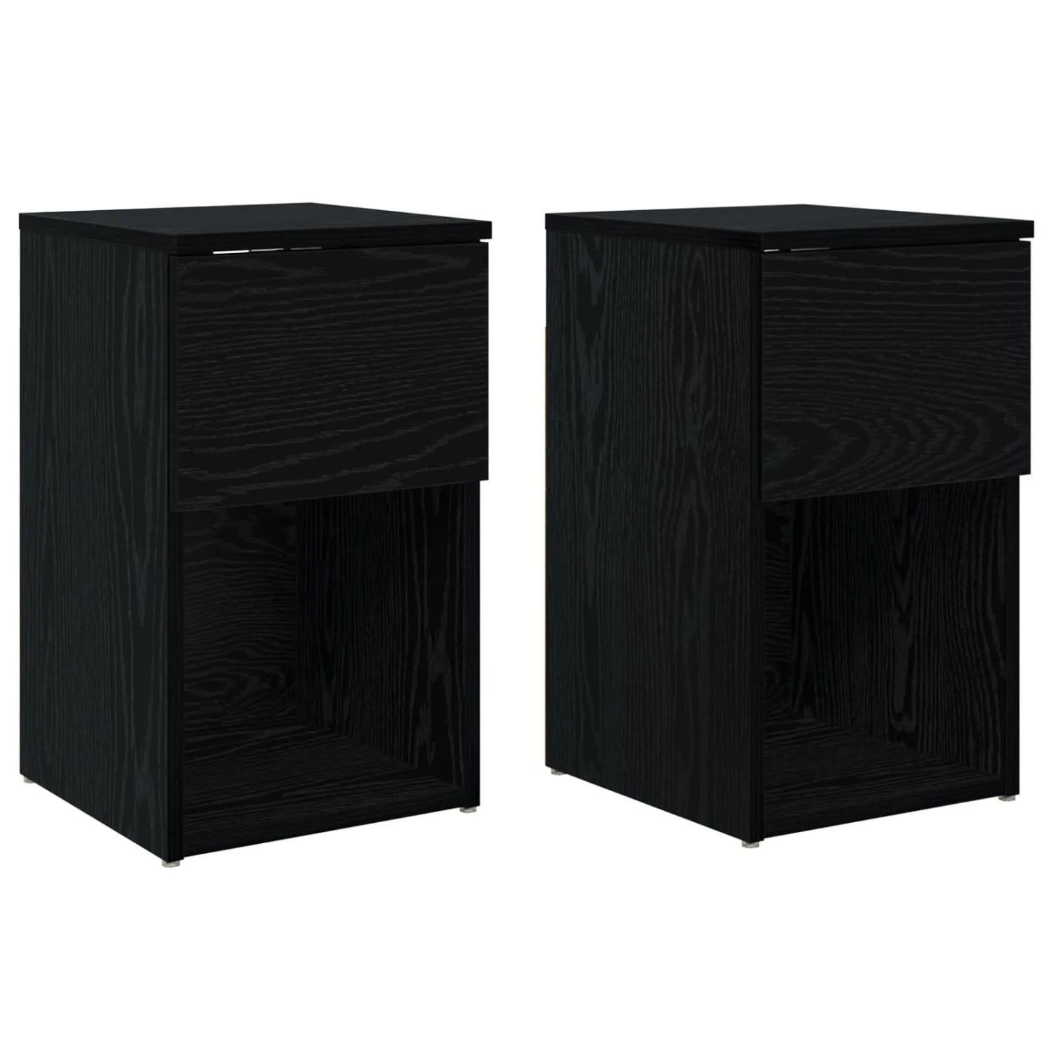 vidaXL Bettschrank 2 Stk Schwarze Eiche 29 x 31,5 x 49 cm 8001100