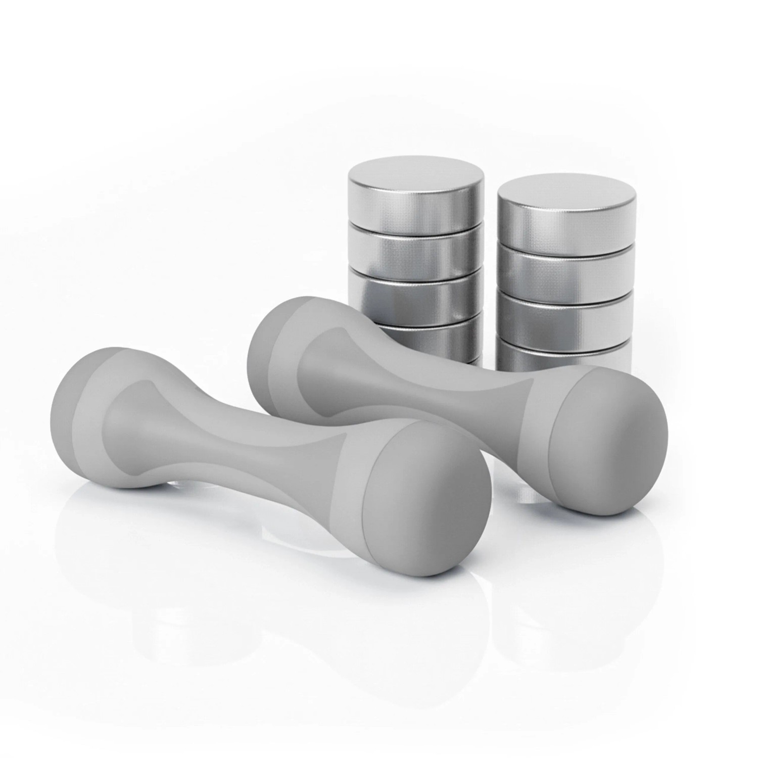 Relaxdays Kurzhanteln 2er Set Stahl Grau Verstellbar 25 cm x 7 cm 2 kg