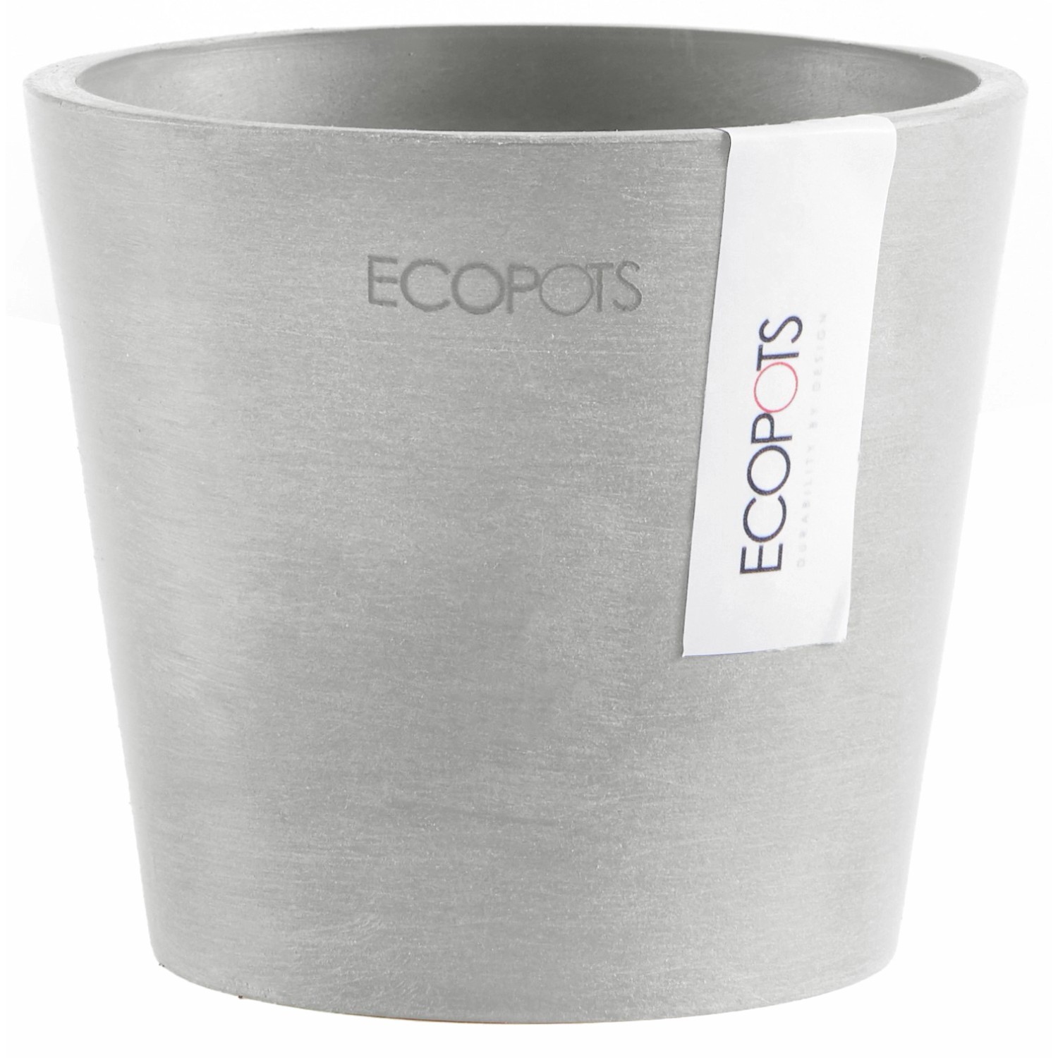 Ecopots Pflanztopf Amsterdam Mini Weißgrau 10,5 cm