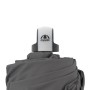 Detailaufnahme: Geschlossener, anthrazitfarbener Doppler Marktschirm Expert mit Knickfunktion.