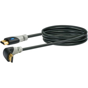 Schwaiger HDMI-Kabel, High-Speed, 1,5 m, mit Winkelstecker und Ethernet, schwarz.