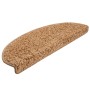 Beige, halbrunde vidaXL Stufenmatte aus getuftetem PP-Material, rutschfest und schalldämpfend.