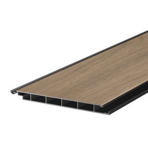 Terrassen-Aluminiumdiele Pro 21,2 cm x 1,8 cm x 185 cm Hellbraun