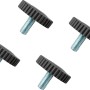 4 schwarze Fußkappen mit Gewinde für Springtown Lounge-Sessel.