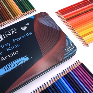 Artina Artilo Buntstifte, 120er Set in Metallbox, sortiert nach Farben.