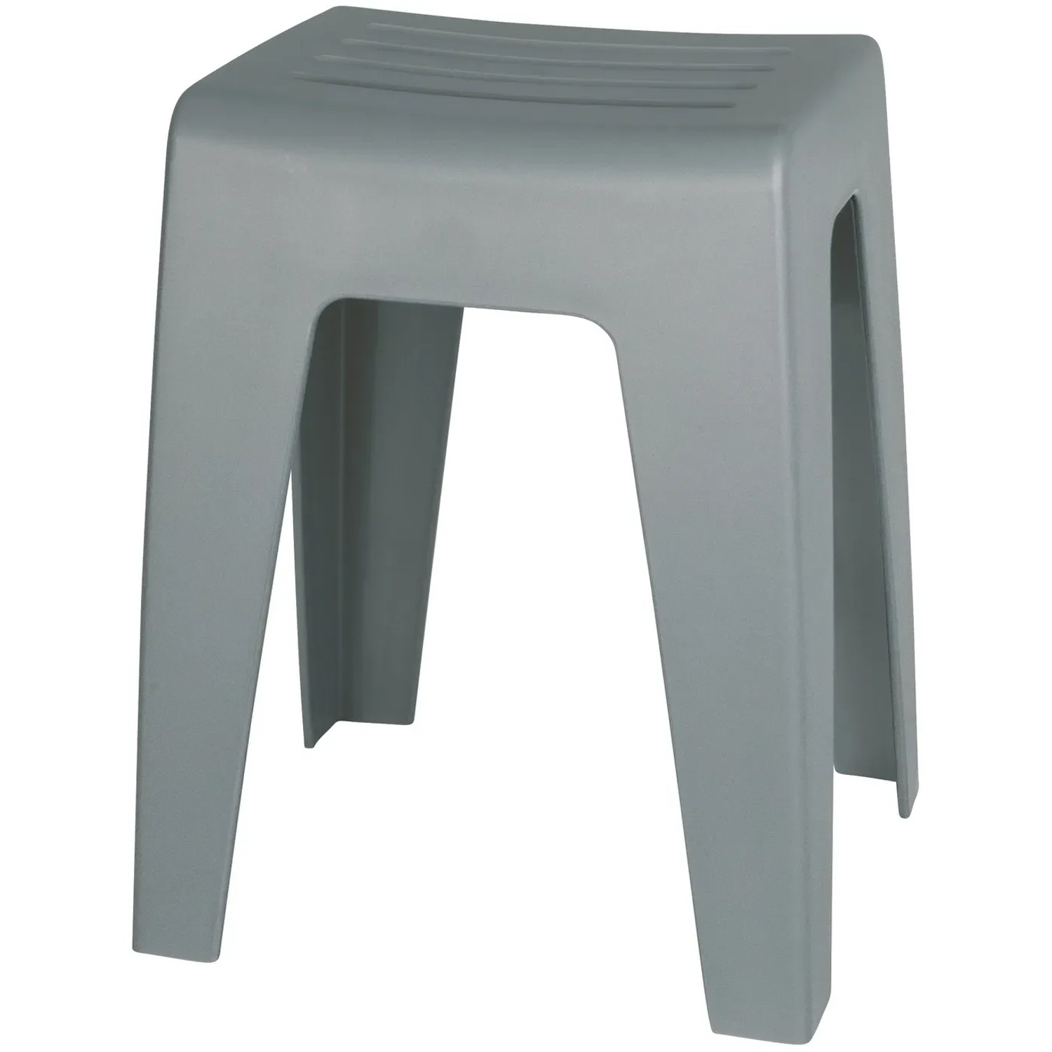 Grauer Wenko Badhocker Kumba aus Kunststoff, 47x38x32 cm, ideal für Bad & Haushalt.
