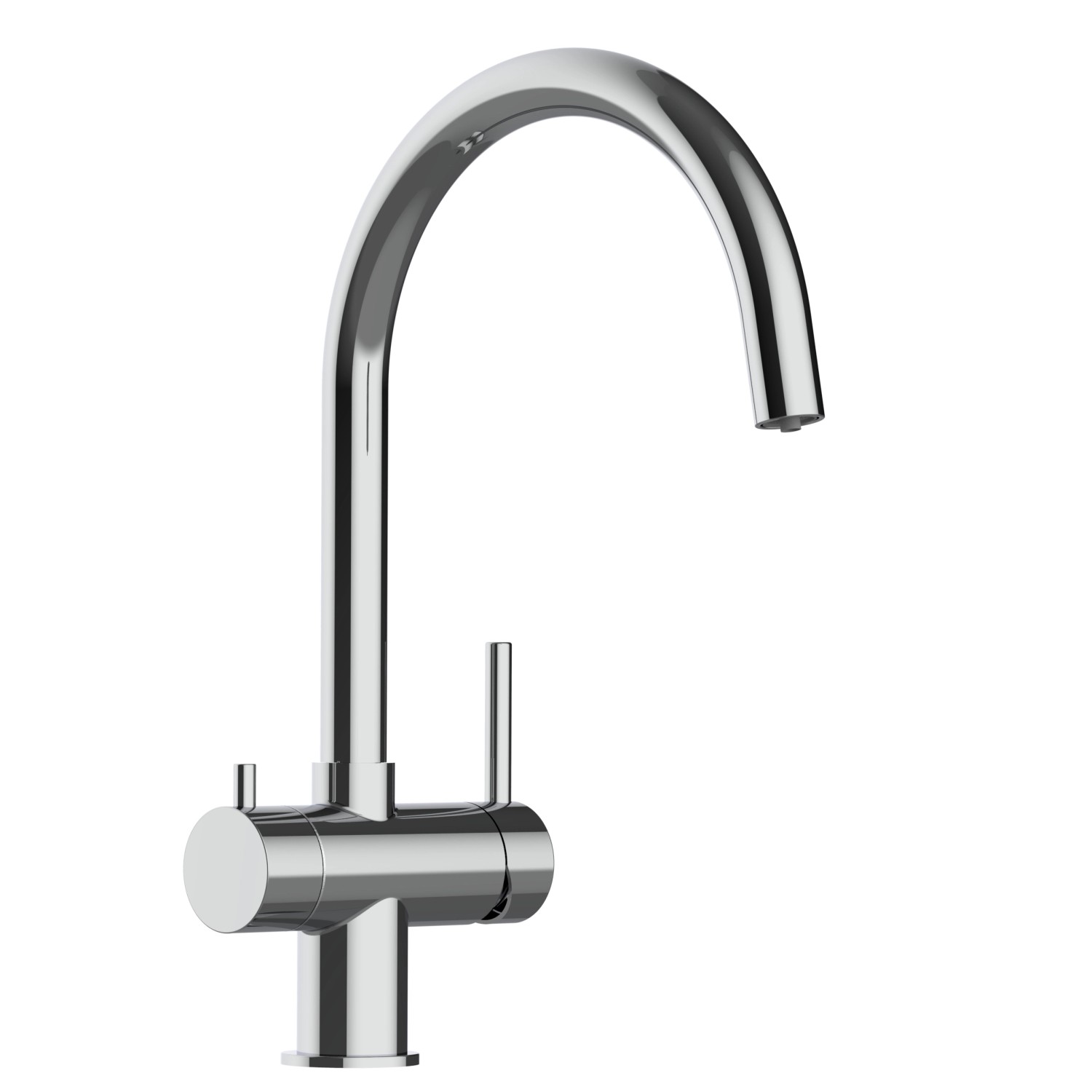 VIZIO NIEDERDRUCK 3 Wege Wasserhahn Küchenarmatur Edelstahl Massiv 360° Schwenkbarem U Auslauf Hochglanz Poliert