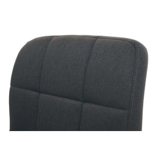 Detailansicht: Dunkelgrauer MCW Esszimmerstuhl Cadiz mit Ziernähten.