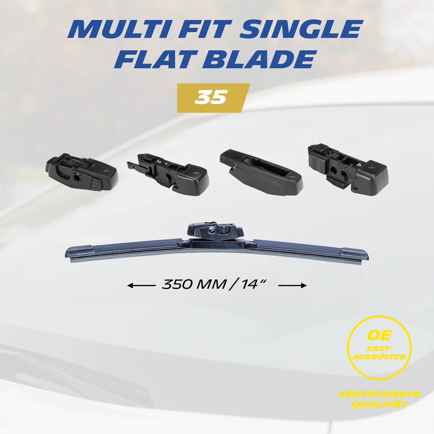 Michelin Scheibenwischer Multi Fit 35 cm mit Adaptern für einfache Montage.