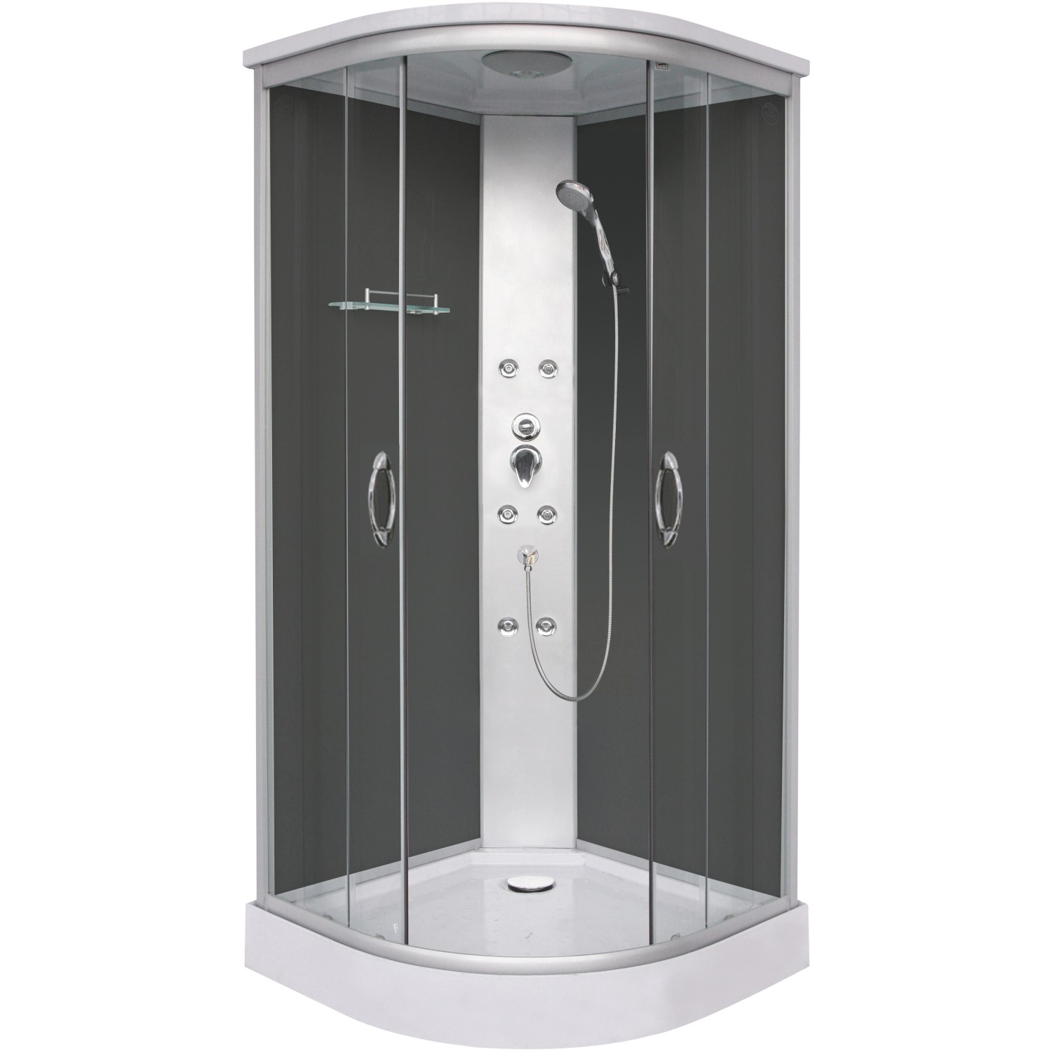 Sanotechnik Komplettduschkabine Punto 209 cm x 90 cm x 90 cm Schwarz