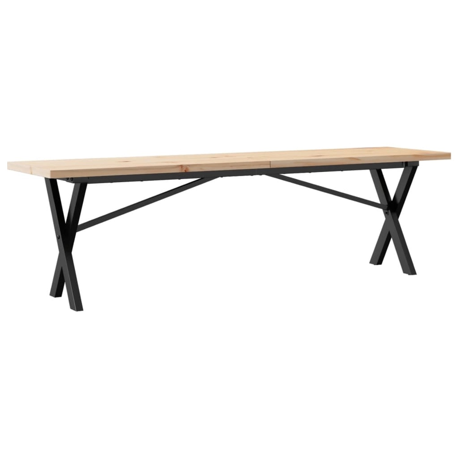 vidaXL Couchtisch X-Gestell 160x40x45,5 cm Massivholz Kiefer Gusseisen günstig online kaufen