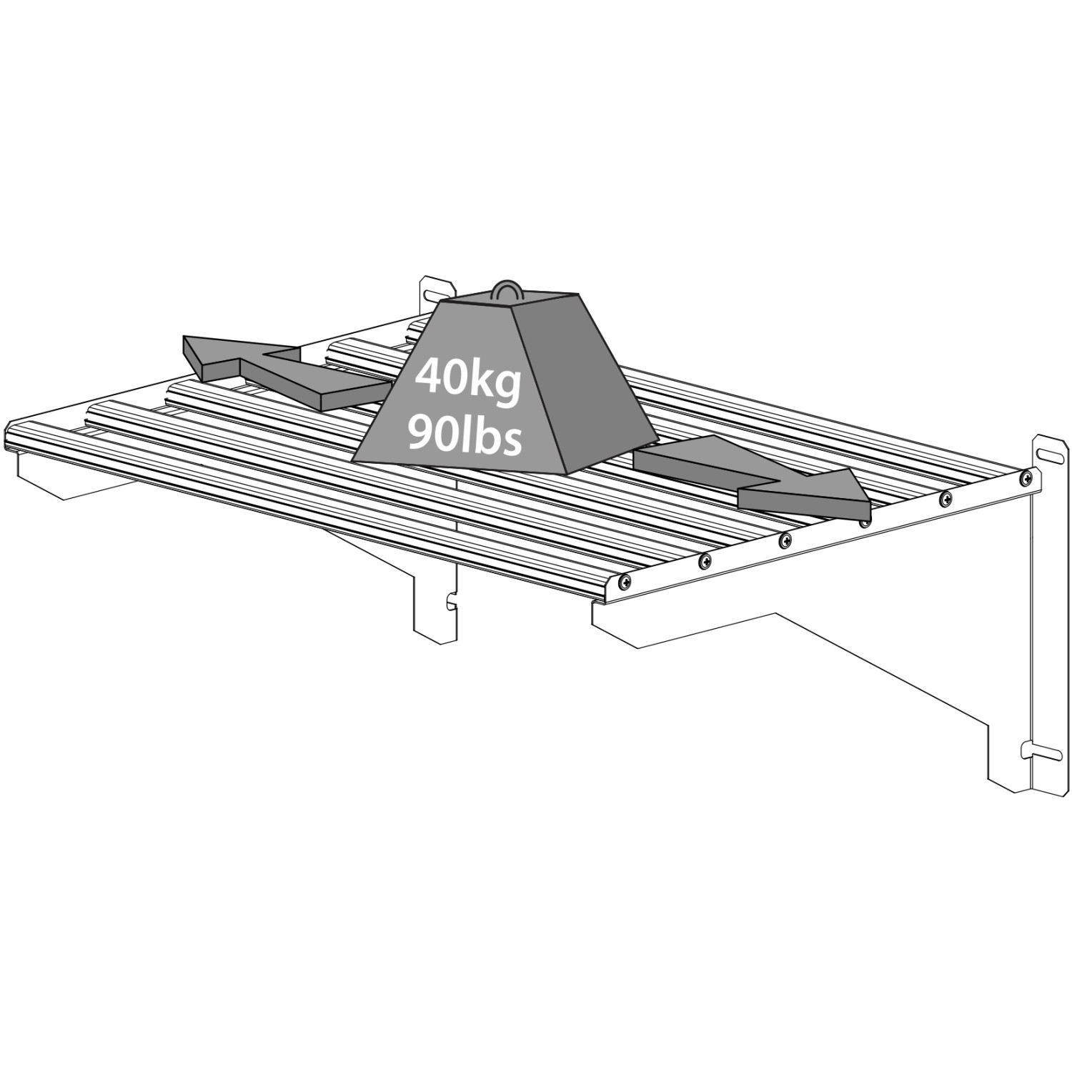 Belastbarkeit der Schwerlastregale für Palram Canopia Gewächshaus, max. 40kg.