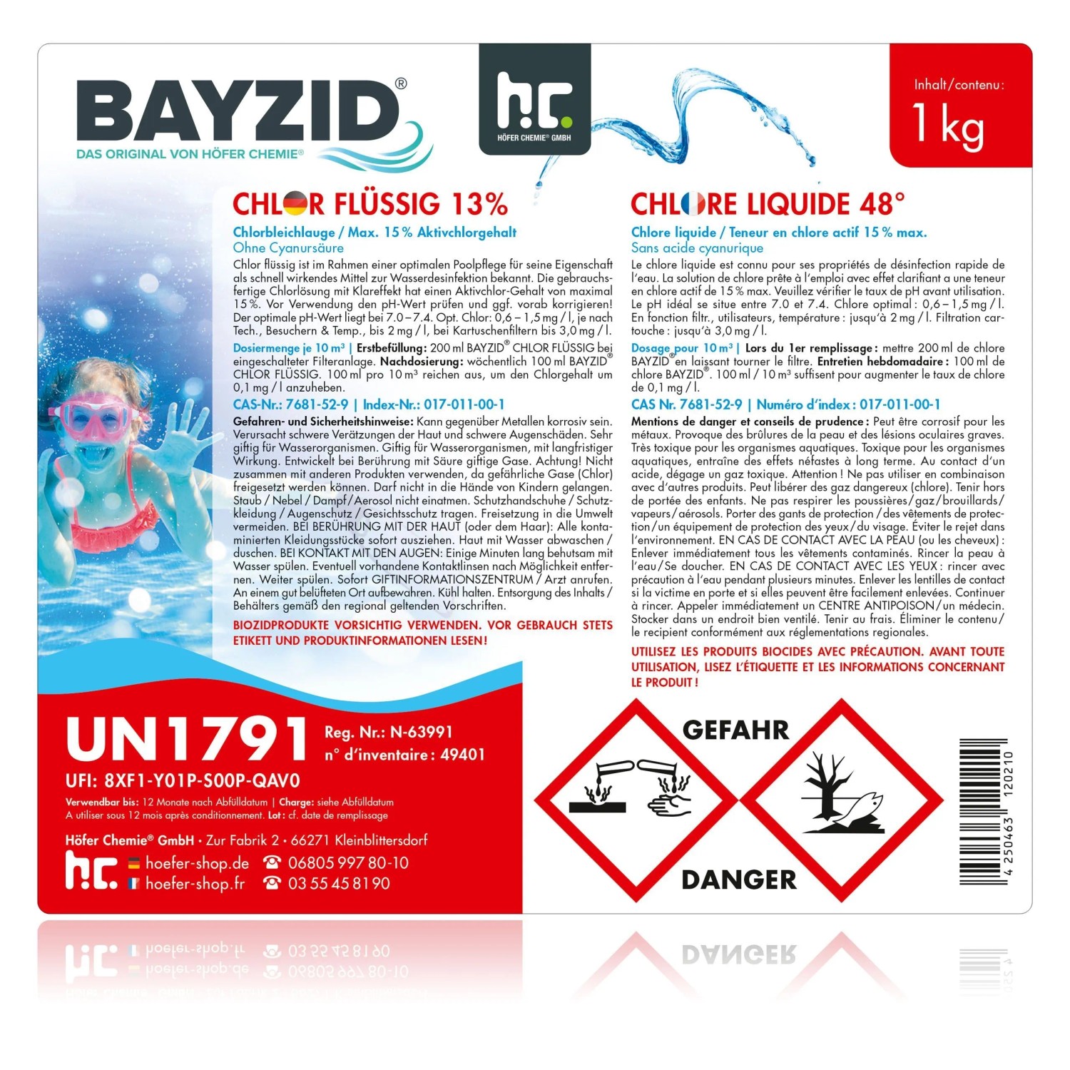 Pool Chloo Bayzid Chlor für Pools Flüssig 13% 15 x 1 kg kaufen bei OBI