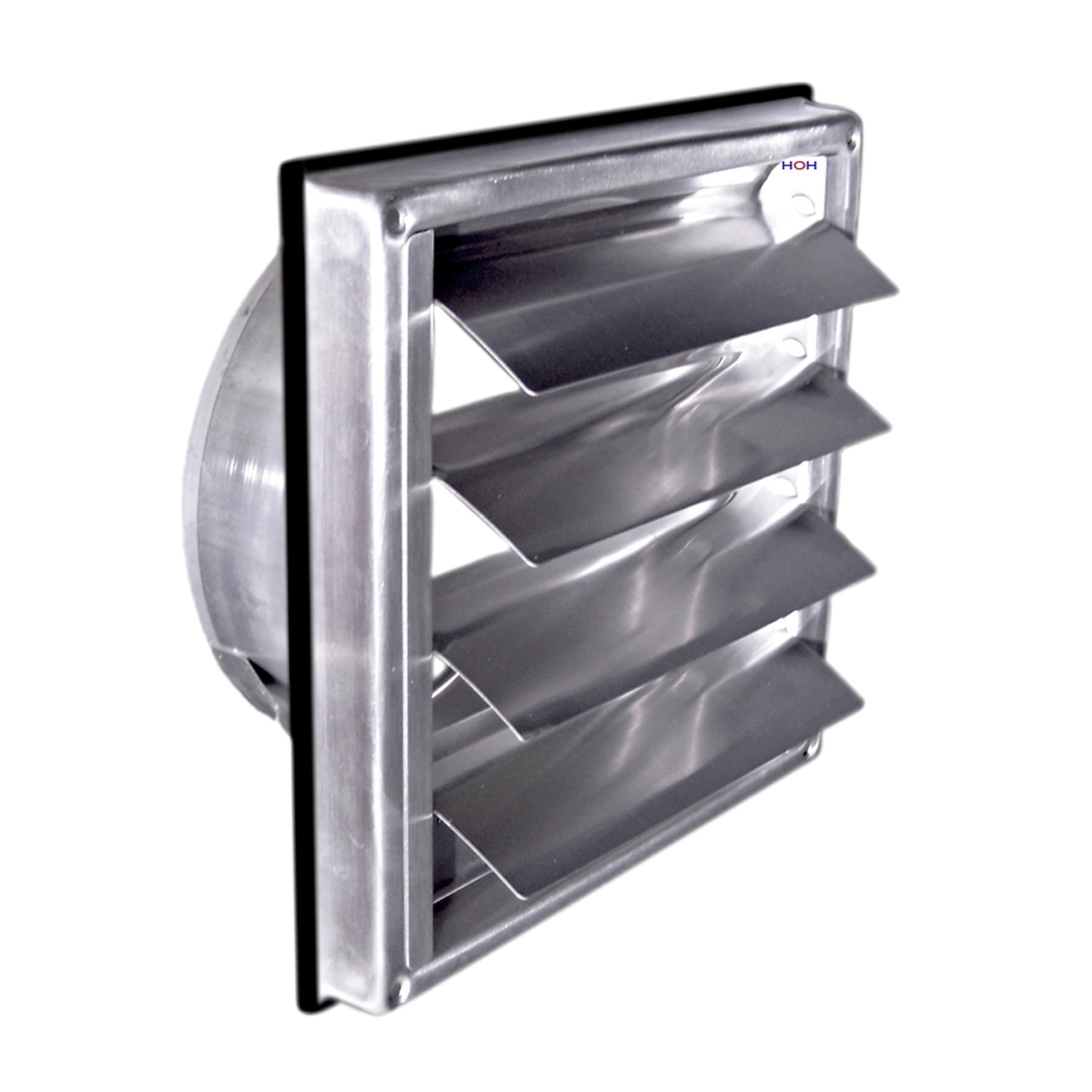 Häusler Lüftungsgitter LG-5015 Edelstahl DIN 150 Überdruck Lamellen Abluftg günstig online kaufen