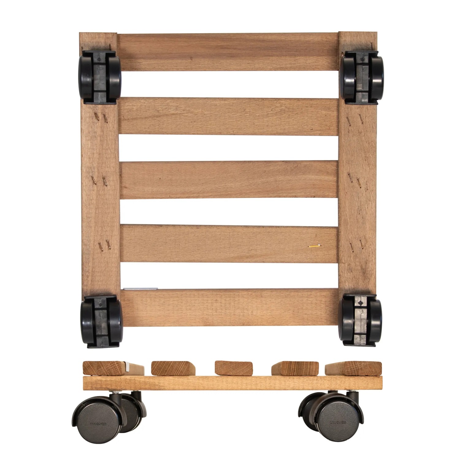 Wagner Multi Roller GH0631, Rolluntersetzer aus Palisanderholz mit 4 Doppelrollen, 280x280mm, 100kg Tragkraft.