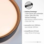 Moderne, schwarze LED-Deckenleuchte Emilia, Ø 40 cm, mit Holz-Akzent für wohnliches Licht.