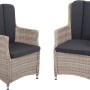 Gartenmöbel-Set Dijon, 2 graue Sessel mit Polstern, Teil der Lounge-Gartenmöbel Kollektion.