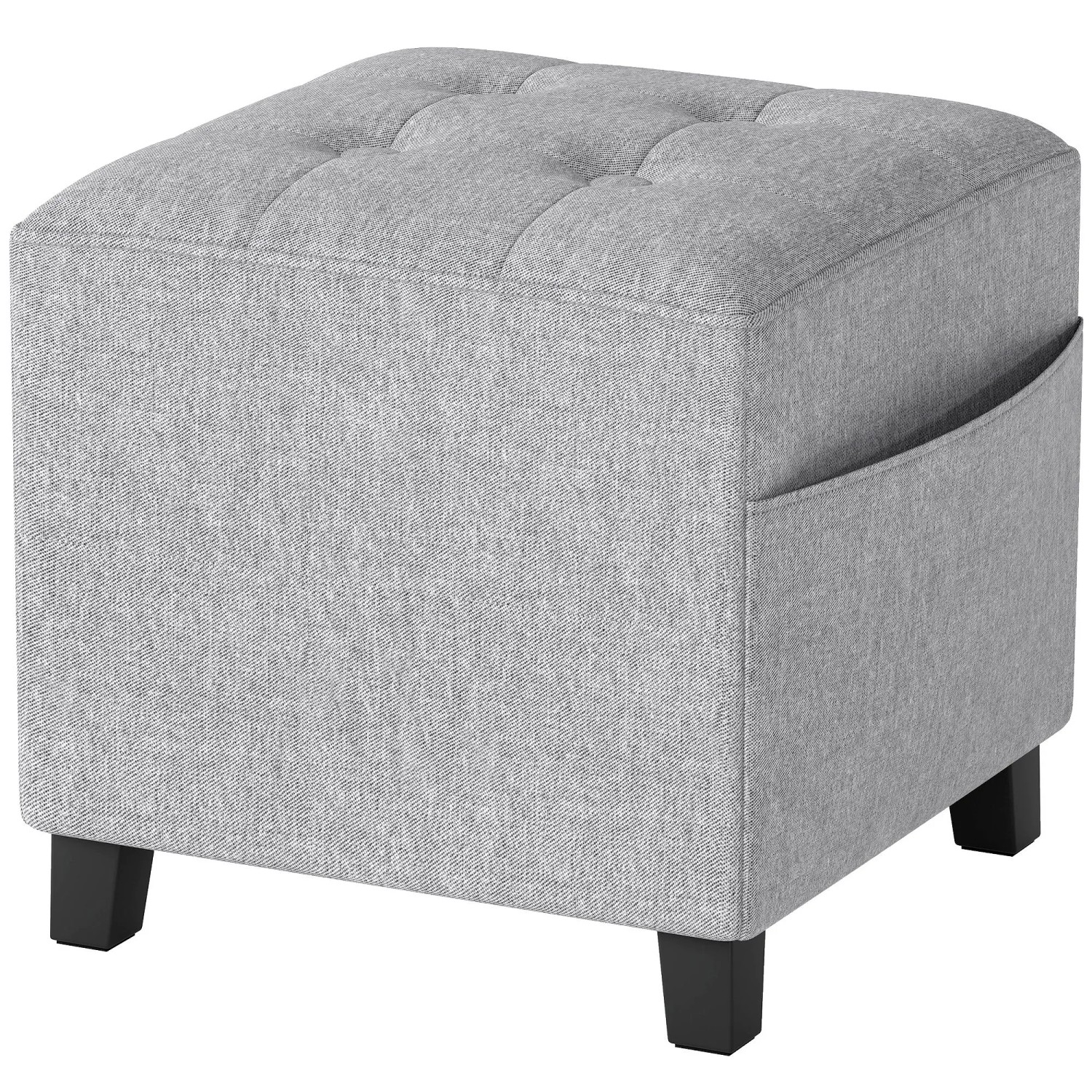 HOMCOM Foot Stool Polyester 35L x 35B x 35H cm Hellgrau
